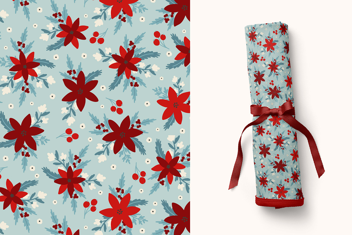 Winter Floral seamless pattern, a Pattern Graphic by Cozy pattern shop (Photo 7 of 7)