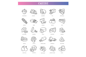Cheese vector collection, a Food Illustration by Tettygreen