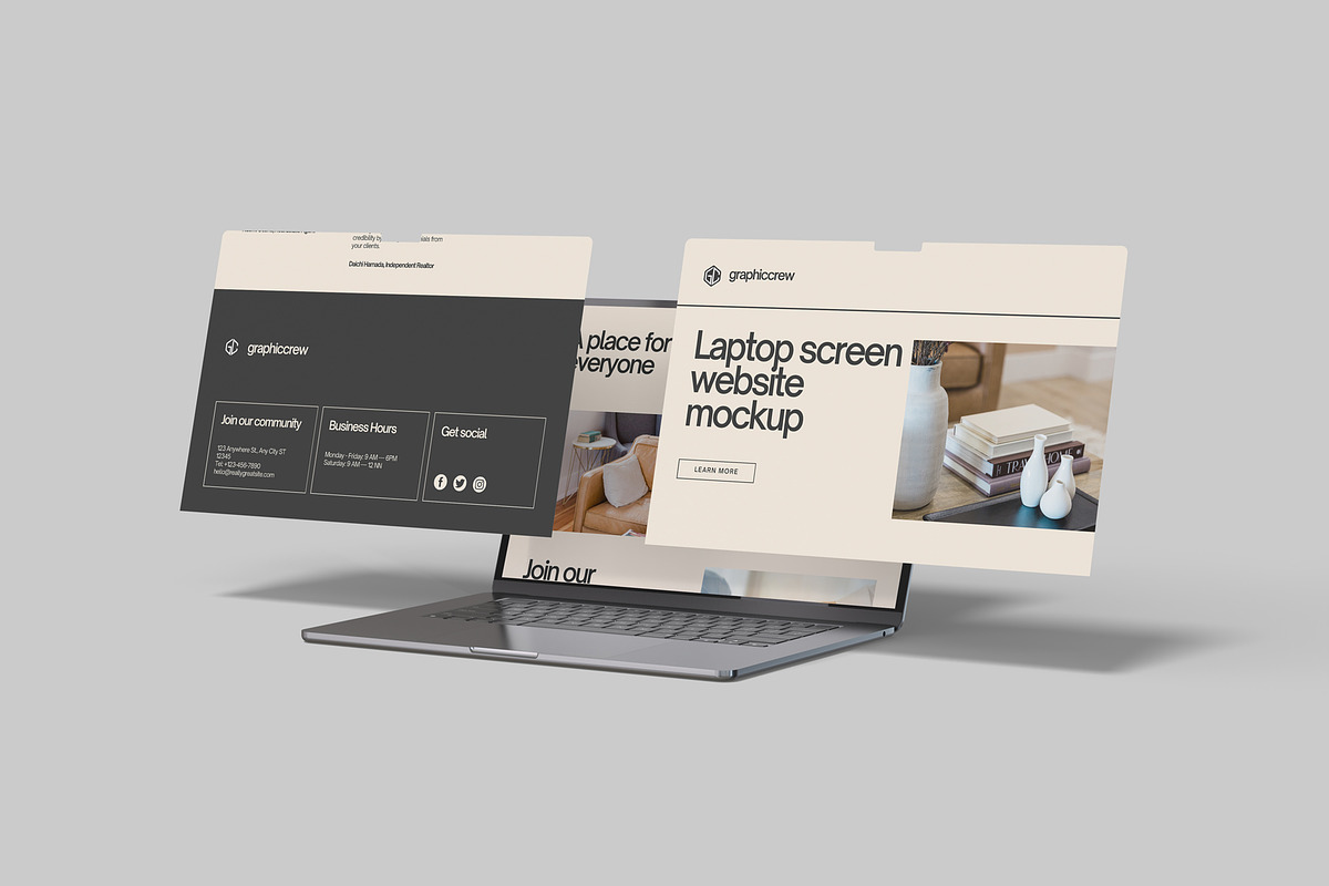 Laptop Screen Website Mockups, a Mac Mockup by graphiccrew (Photo 6 of 10)