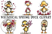 Whimsical Spring Duck Clipart, an Illustration by OK Design (Thumbnail 2 of 6)
