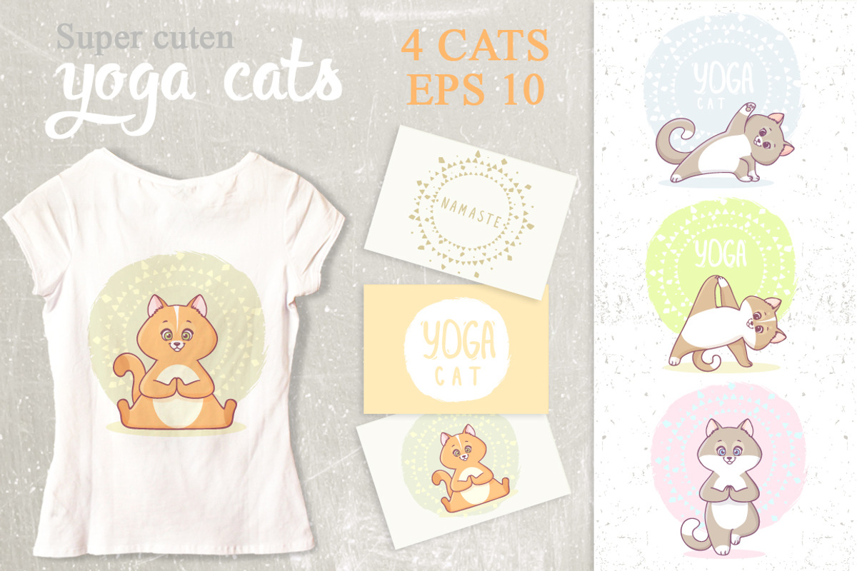 Cute yoga cats, an Animal Illustration by JulianArt (Photo 1 of 3)