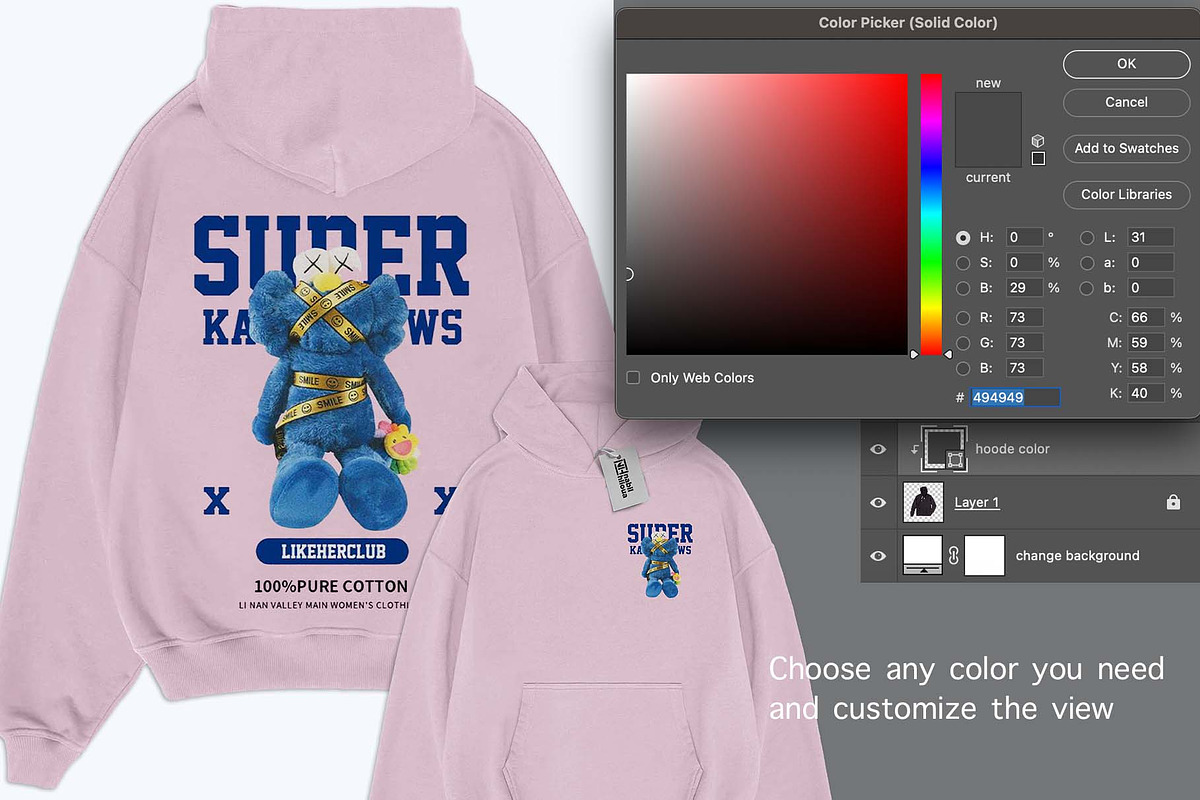 realistic oversize Hoodie PSD Mockup, a Hoody Mockup by NH graphic (Photo 4 of 4)