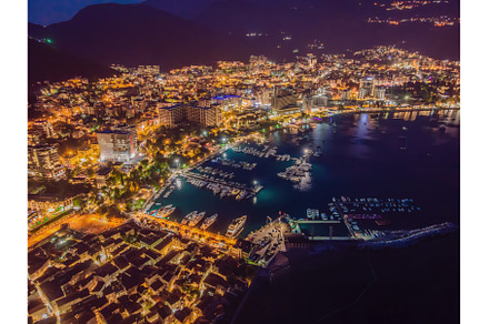 Budva city lights from Montenegro, an Architecture Photo by Elizaveta Galitskaya