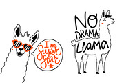 Big funny Llama set, an Animal Illustration by JULYMILKS (Thumbnail 2 of 3)