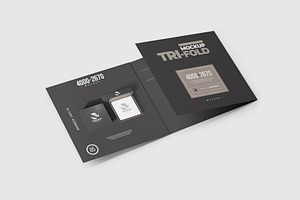 Tri-Fold Square Brochure Mock-up 3