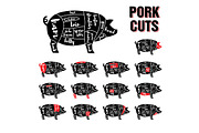 Steak Bar Vector Set, an Animal Illustration by Urazovsky Design (Thumbnail 2 of 7)