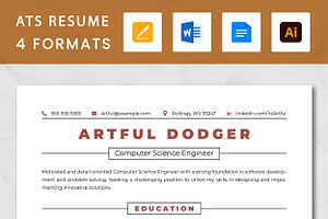Computer Science Engineer Resume, a Resume Template by ResumeInventor