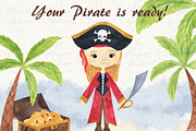 Pirates Watercolor Clipart Set, an Animal Illustration by LeMagiqueBoutique (Thumbnail 6 of 8)