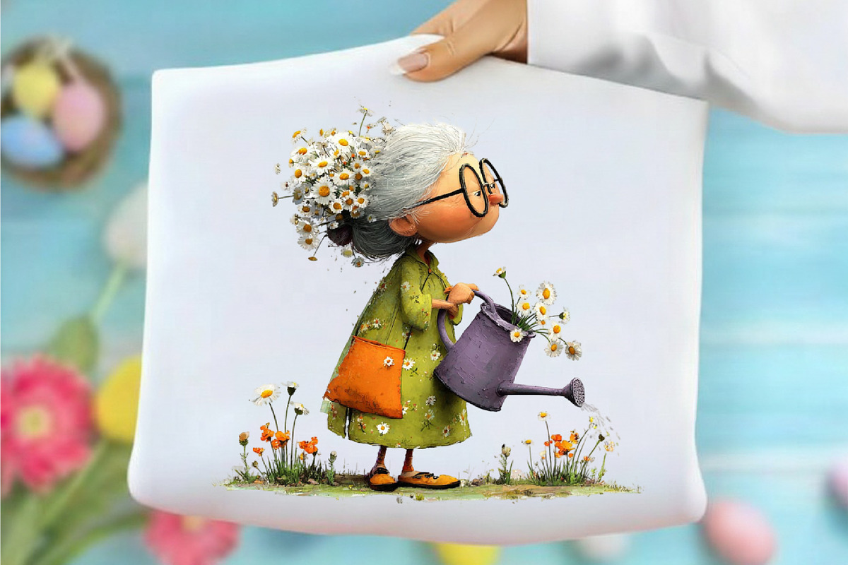 Whimsical Spring Garden Grandma Clip, an Illustration by designcity5 (Photo 3 of 5)