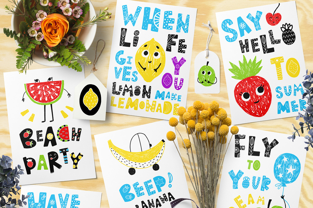 Summer Day Typeface with Clipart! preview 6
