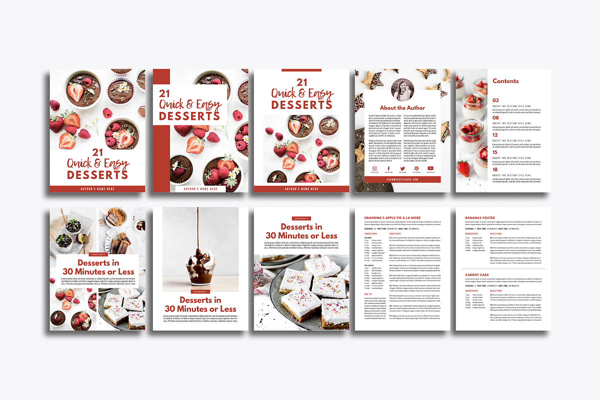 Recipe Book / Cookbook Template, a Magazine Template by ProductiveandFree (Photo 7 of 12)