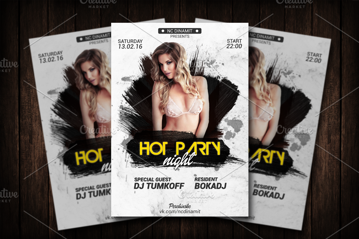 Hot Party Flyer Template, a Flyer Template by Malaxay (Photo 1 of 2)