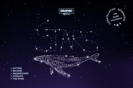 Constellation Generator Photoshop, a Brushes & More by Graphic Spirit