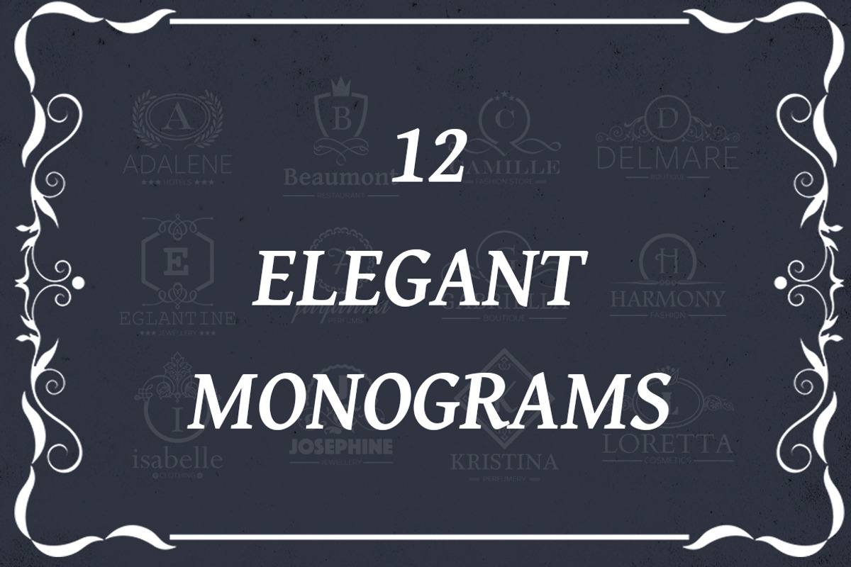 12 Elegant Monograms, a Branding & Logo Template by Carlos Fernando (Photo 1 of 14)