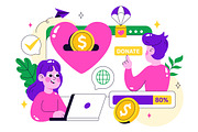 10 Online Fundraising Illustration, a Finance Illustration by denayunebgt (Thumbnail 4 of 4)