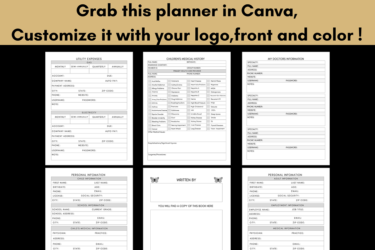 Editable End of Life Planner Template