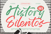 History Silentos Brush Script Font, a Script Font by stylishtype.co (Thumbnail 1 of 15)