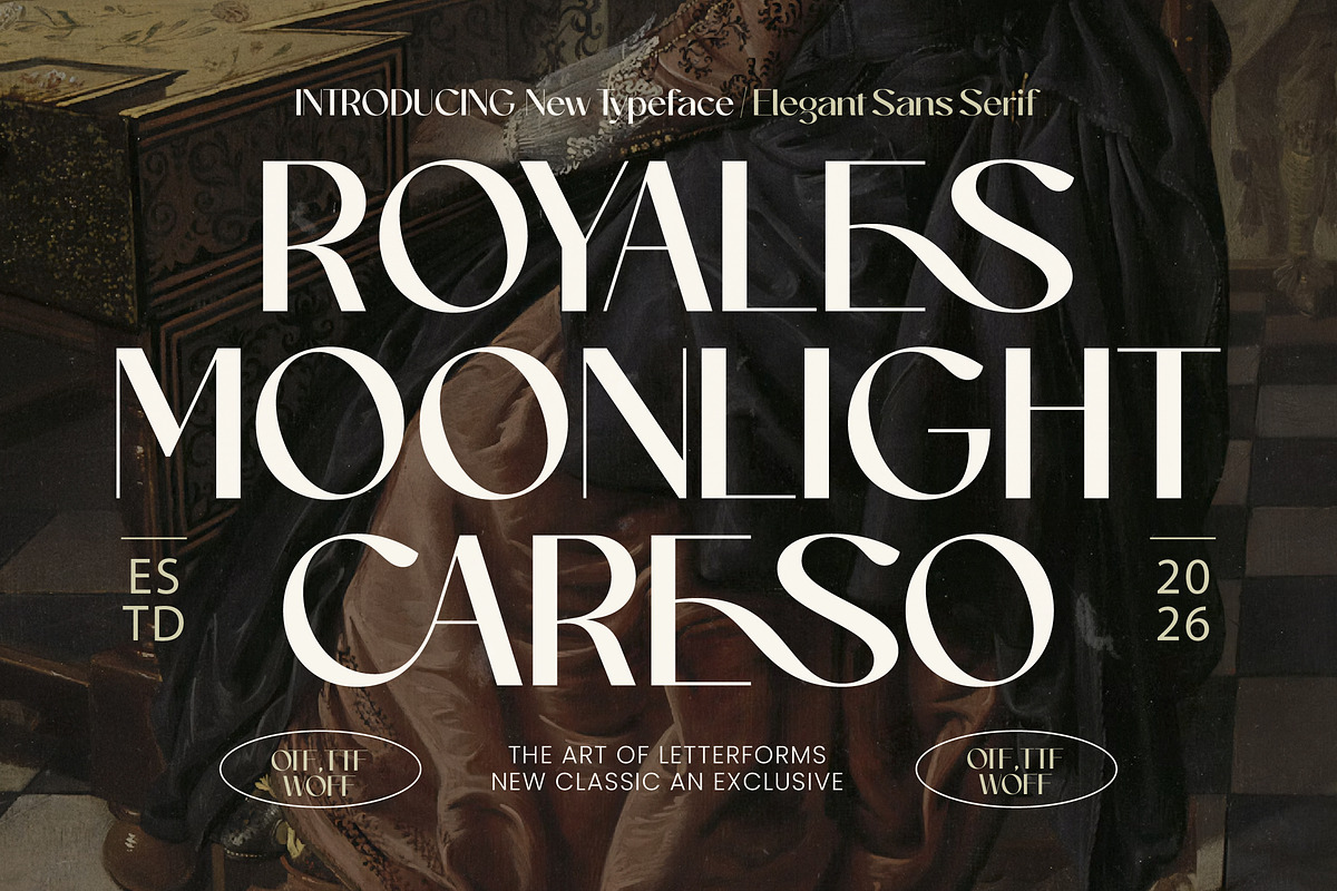 Royales Moonlight Careso, a Sans Serif Font by junanobi (Photo 1 of 8)