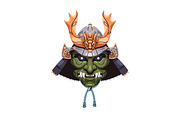 Samurai helmets, Japanese masks set, an Object Illustration by PaperTrident (Thumbnail 3 of 9)