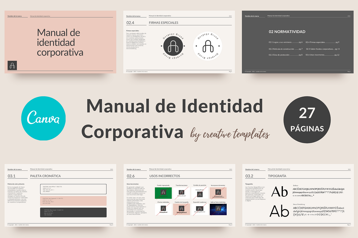 Manual Identidad Corporativa Canva, a Brochure Template by byCreativeTemplates (Photo 1 of 8)