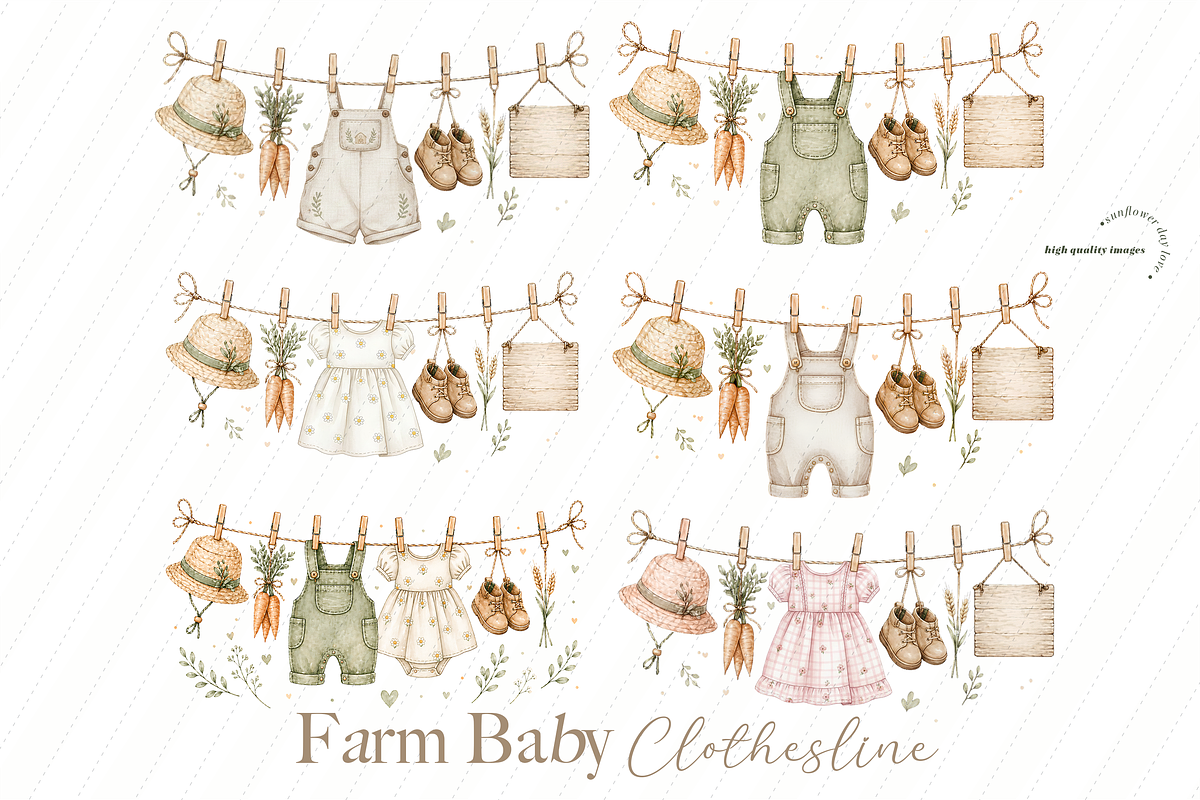 Locally Grown Clothesline Clipart, a Person Illustration by Sunflower Day Love (Photo 1 of 3)
