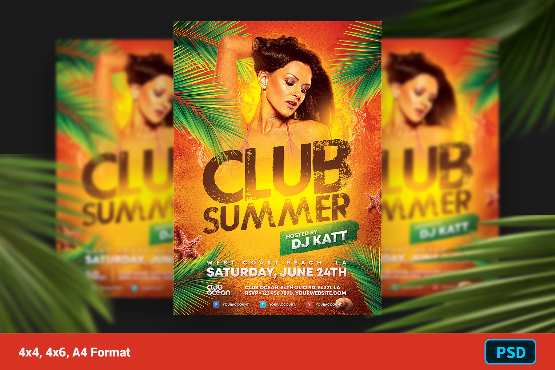 Club Summer Party Flyer, a Flyer Template by Bornx Design