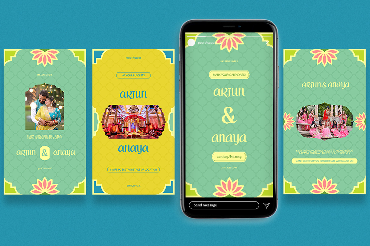 India Wedding Invitations Instagram, a Social Media Template by Attype (Photo 2 of 4)