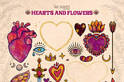 Hearts and Flowers Boho Vintage Set, a Decorative Illustration by Ink Stories (Thumbnail 4 of 24)