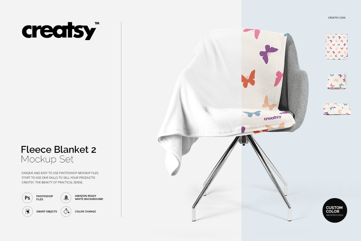 Fleece Blanket 2 Mockup Set, a Product Mockup by creatsy4 (Photo 1 of 8)