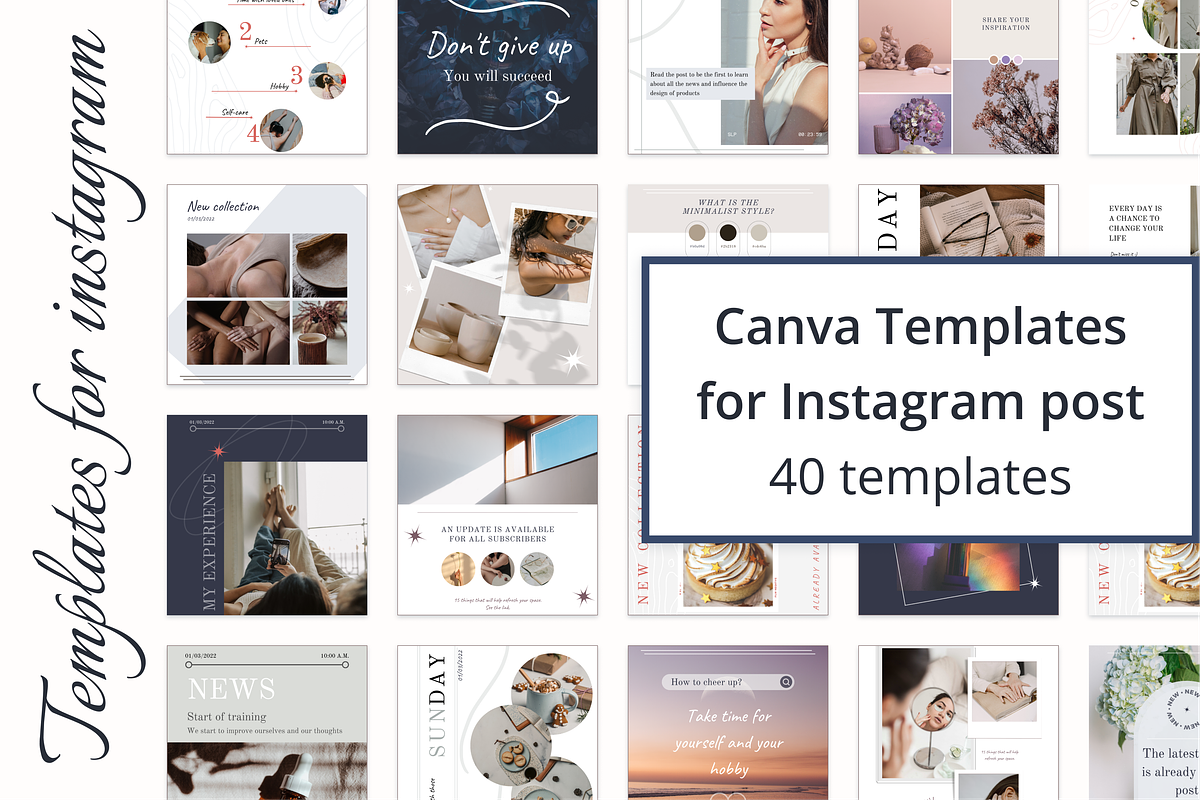 40 Template for Instagram feed, a Social Media Template by KaluginaWEB (Photo 1 of 6)