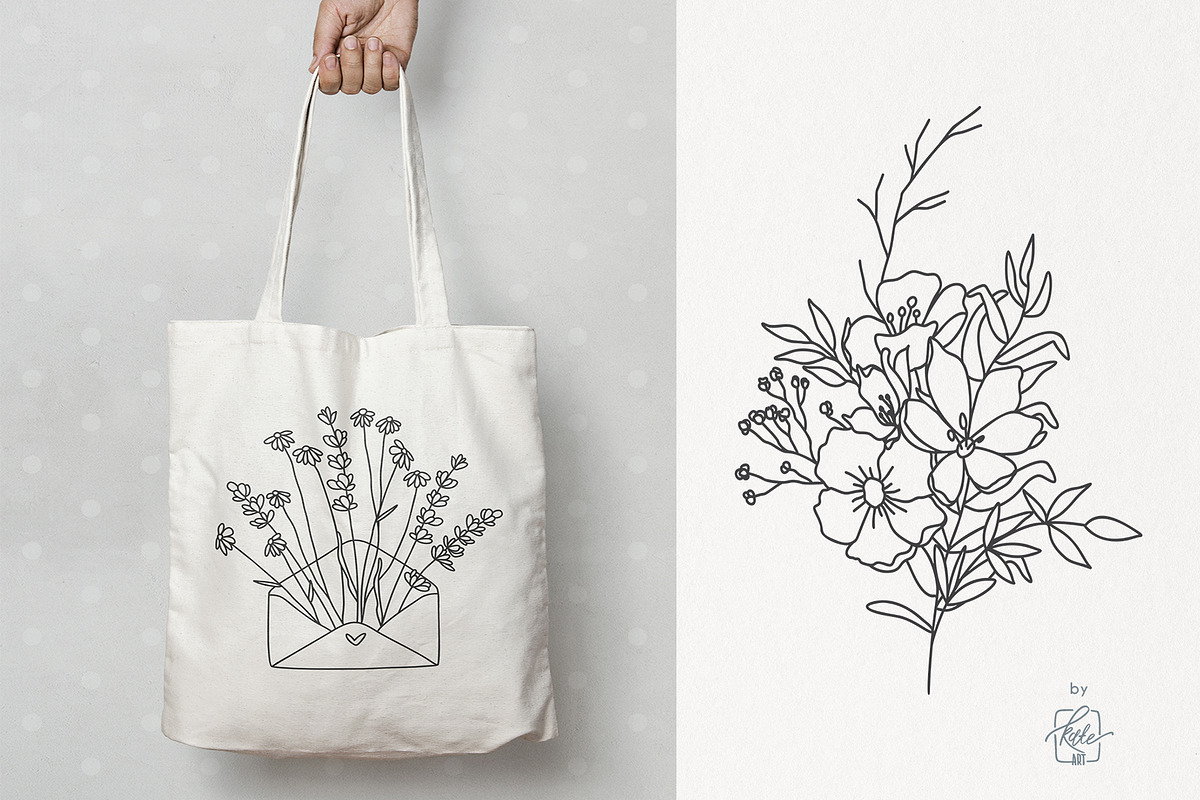 WILDFLOWER LINE ART, an Object Illustration by Kate Art (Photo 19 of 22)