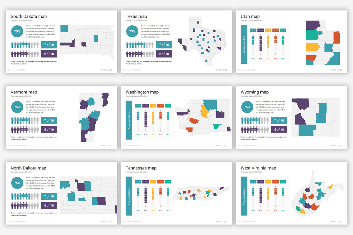 Maps PowerPoint infographics, a Presentation Template by SlideOne (Photo 30 of 31)