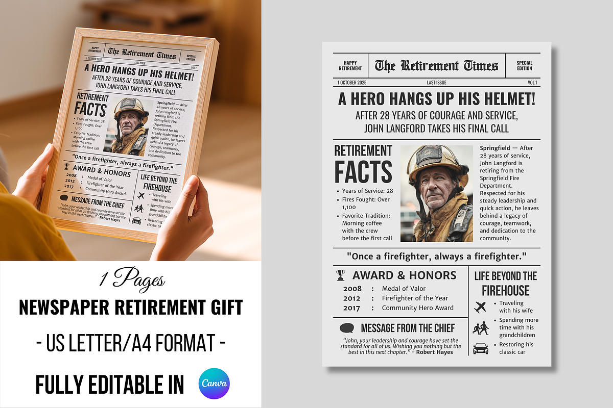 Firefighter Retirement Template