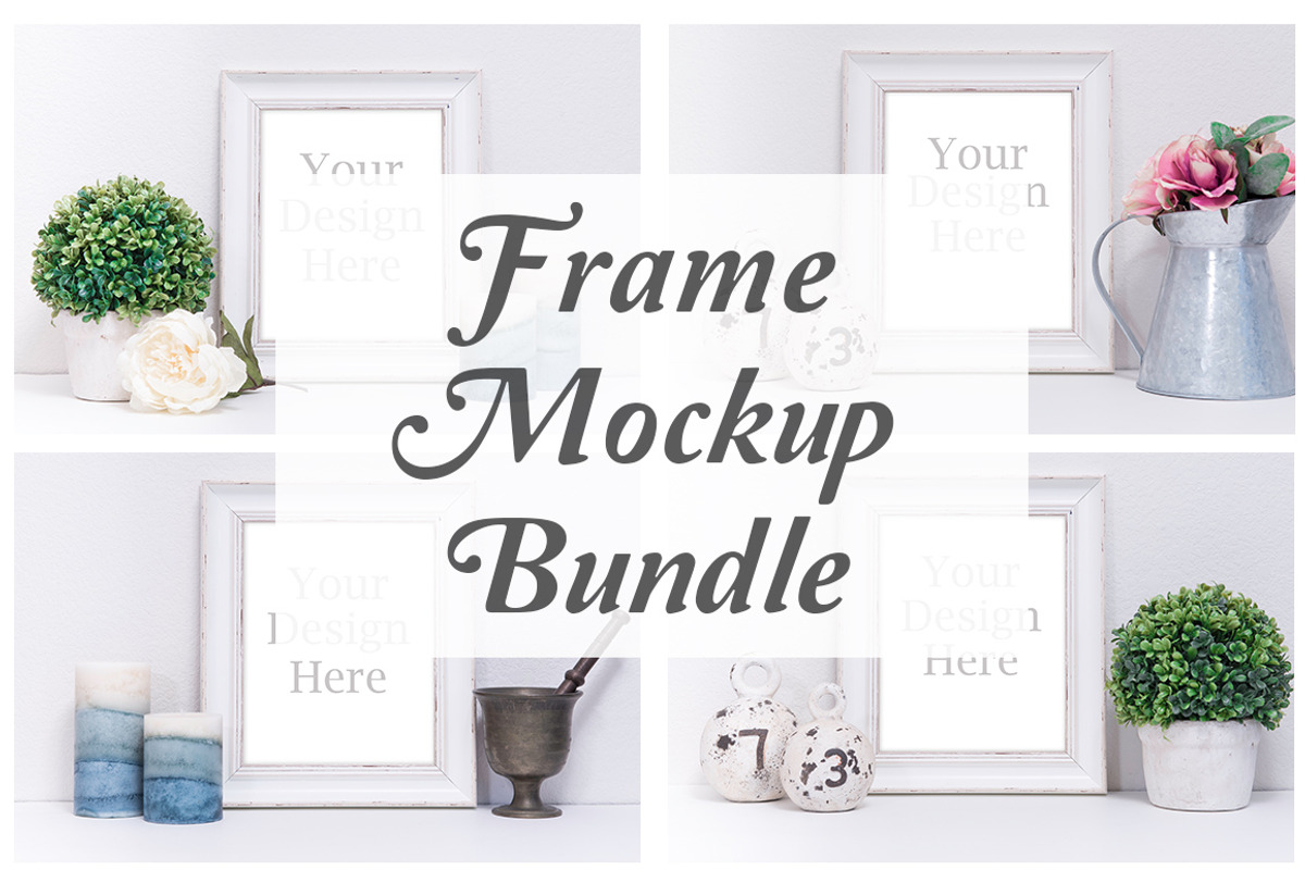 White Frame Mockup Bundle (5 Pack), a Print Template by daltonaiken (Photo 1 of 6)