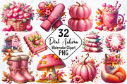 Pink Autumn Sublimation Clipart, an Illustration by RobertsArt (Thumbnail 1 of 7)