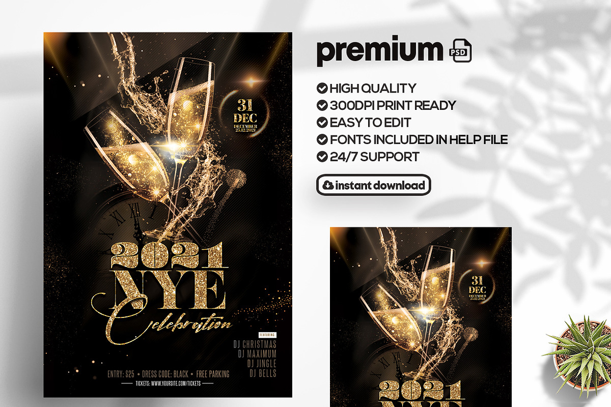 New Year & Christmas Bundle Flyers, a Flyer Template by Ronita Shkodra (Photo 3 of 7)