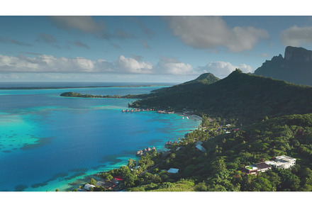 Bora bora island embraces tranquil
