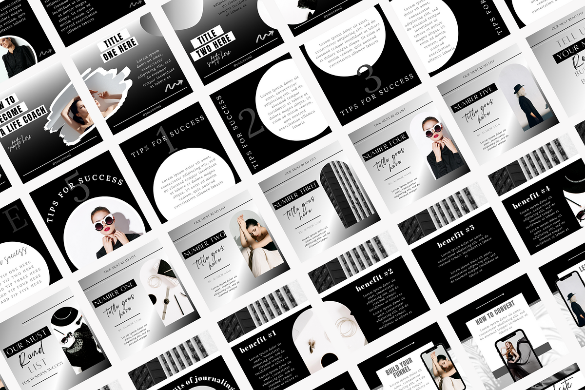 Black and White Instagram Carousels, a Social Media Template by Oh So Social Boutique (Photo 6 of 6)
