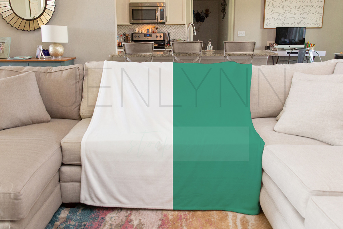Minky Blanket on couch mockup #BH05, a Product Mockup by JENLYNN Stock Shop (Photo 4 of 7)