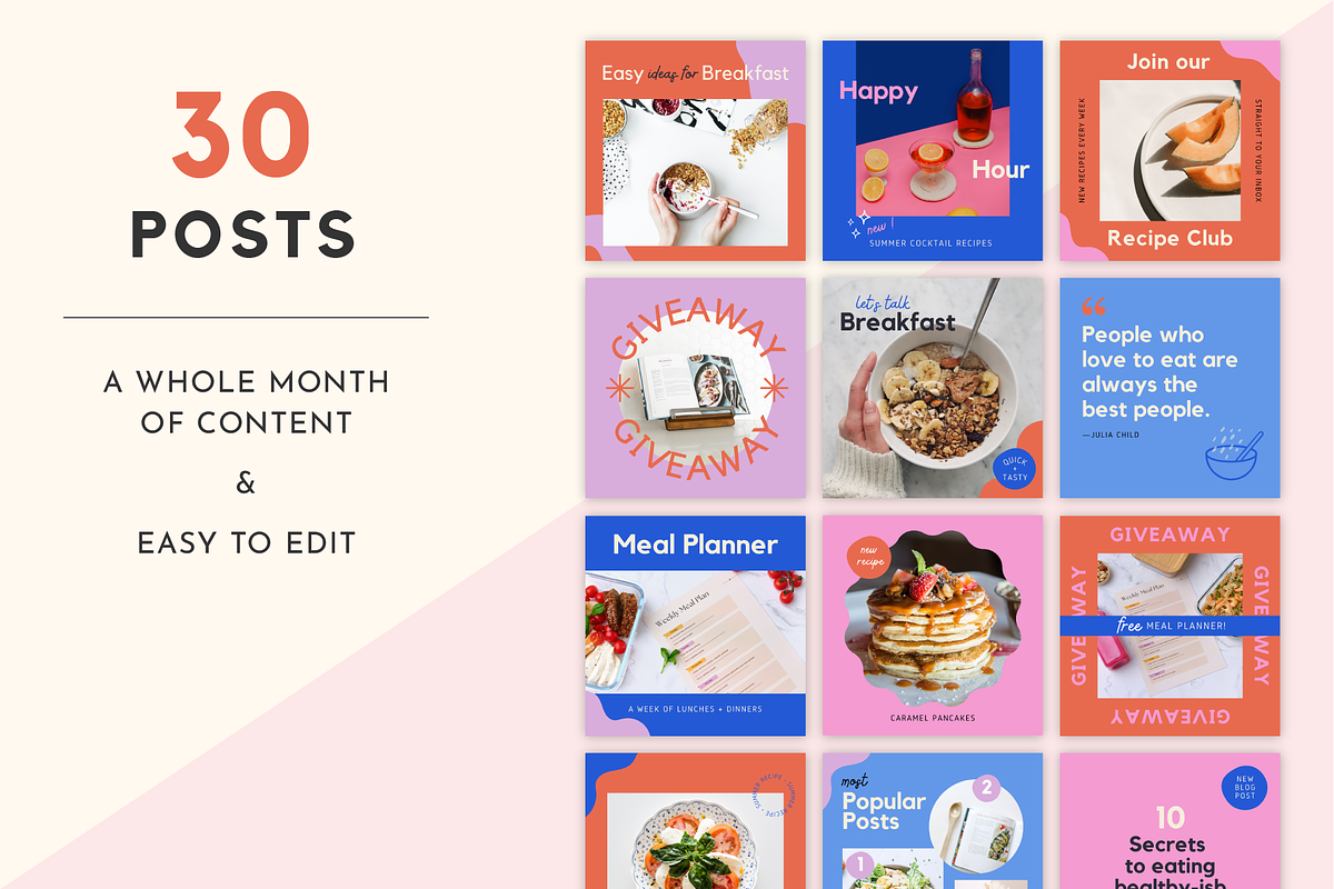 POP Canva Instagram Kit, a Social Media Template by Rose & Co. (Photo 2 of 9)