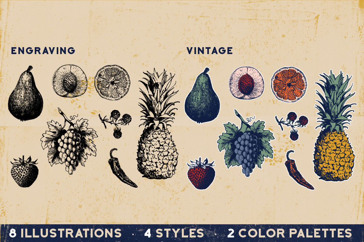 Vintage Fruit Salad, a Graphic by Designed by Monkeys (Photo 2 of 5)