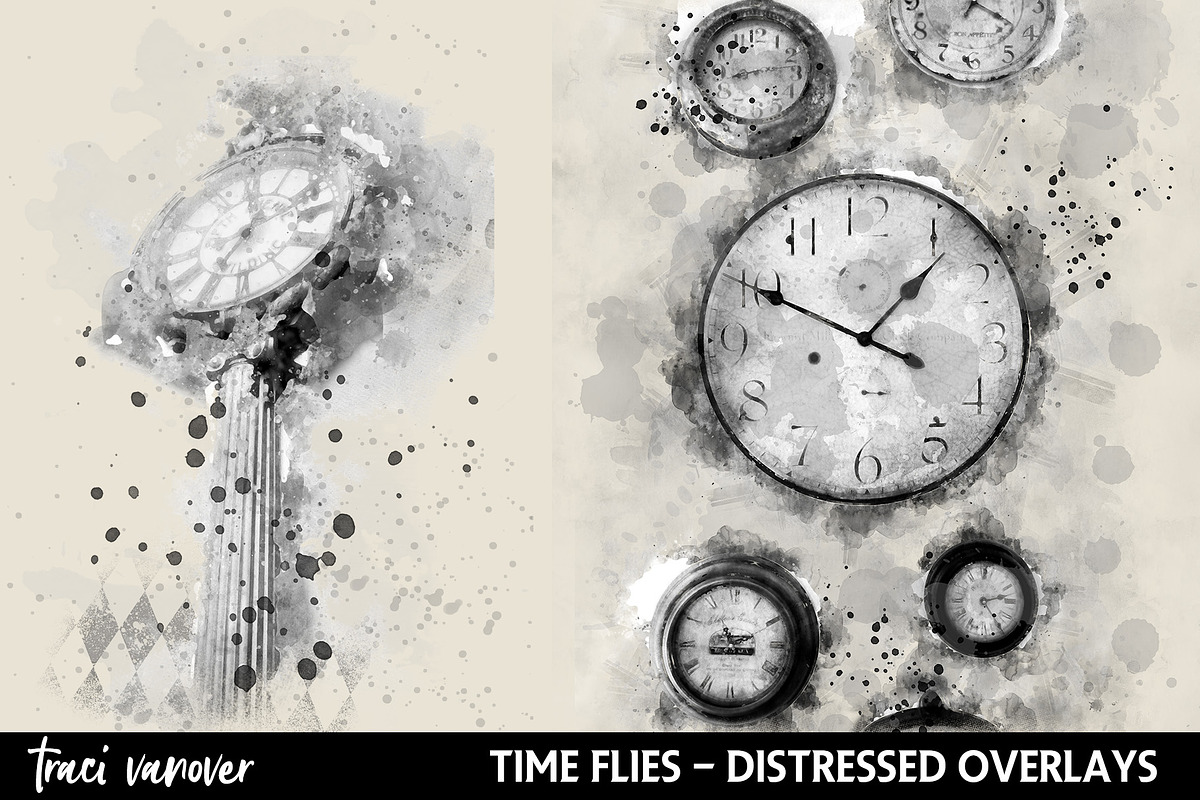 Clocks & Watches Distressed Overlays, an Illustration by ephemoire (Photo 4 of 9)
