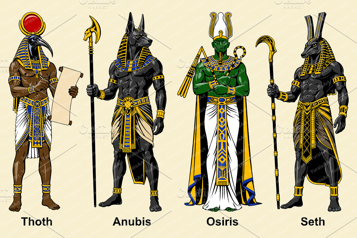 Egyptian Gods and Goddess Bundle, a Person Illustration by Yurals Art (Photo 4 of 5)