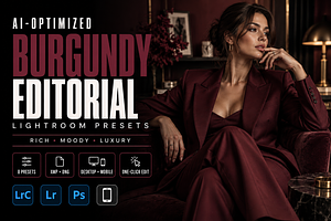 Burgundy Editorial Lightroom Presets