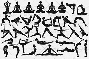 Yoga Body Poses Stamps For Procreate