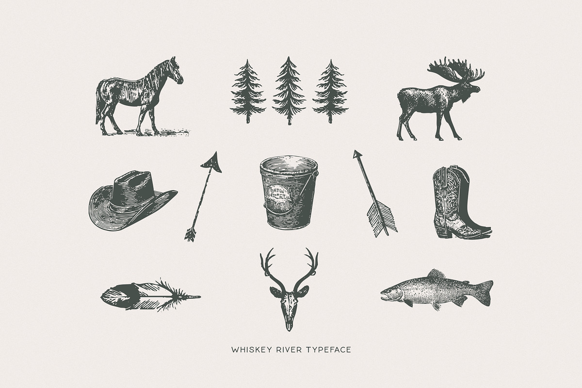 Whiskey River Monoline Typeface, a Font by Callie Rian & Co. (Photo 8 of 12)