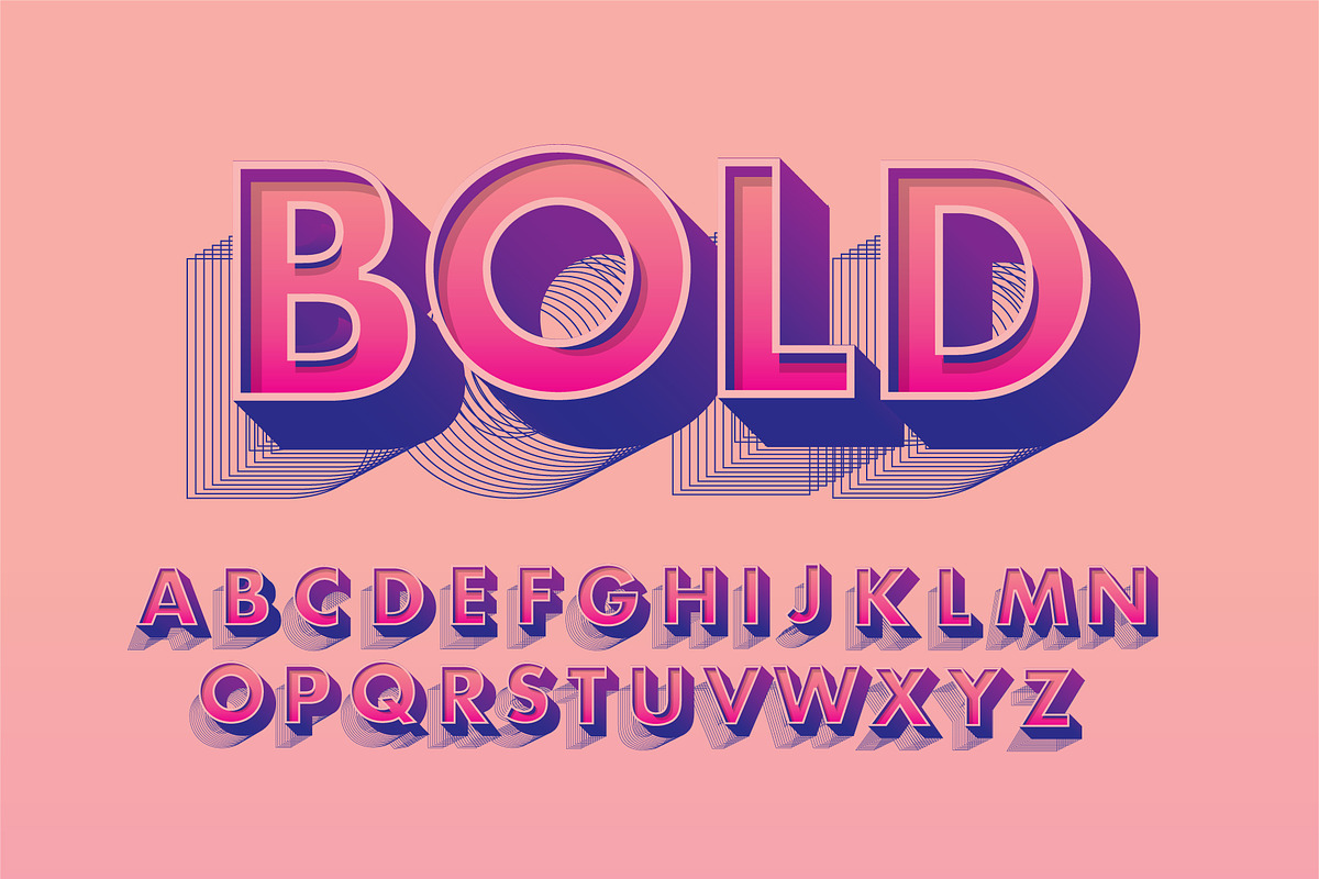 bold typography with outline shadow, an Illustration by lyeyee