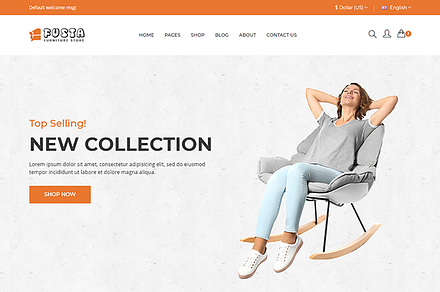 Furniture eCommerce Template - Fusta, a Bootstrap Template by HasThemes