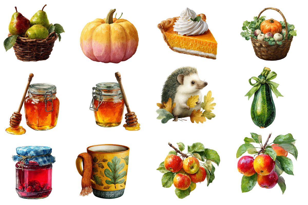 Watercolor Autumn Sublimation Clipar, an Illustration by Designworld (Photo 5 of 6)