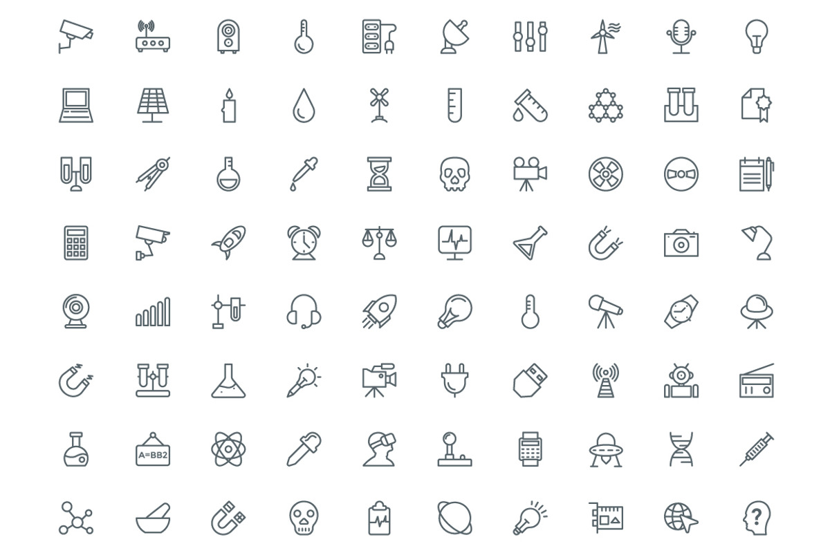 290 Science Line Icons, an Outline Icon by Vectors Market (Photo 3 of 4)
